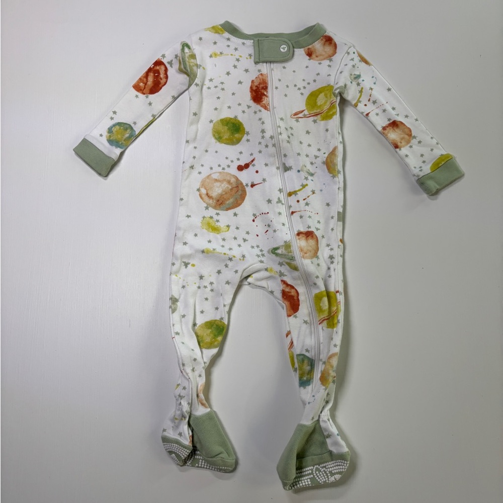 Burt’s Bees Baby 3–6M Organic Cotton Zip Sleepers Bundle | Holiday & Space - Picture 6 of 9